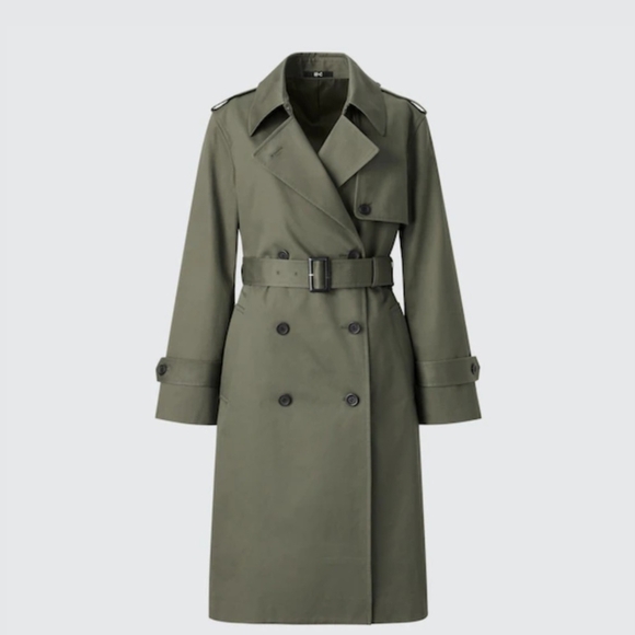 Olive Green Women's Trench Coat - Picture 5 of 7